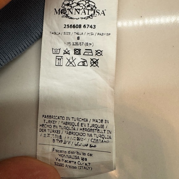 Monnalisa Light Blue / Grey Paris Boy Sweatshirt Size 6 and 8 - Picture 3 of 6